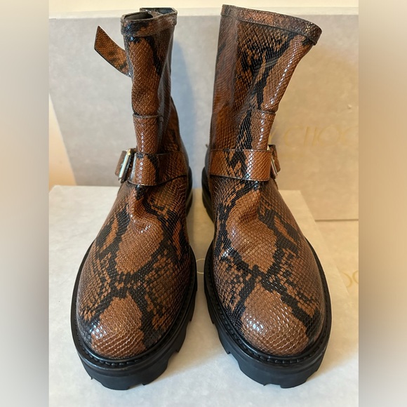 Jimmy choo snake-effect leather ankle boots (NEW) - Picture 7 of 15